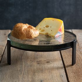 Modern Blocked Glass Dessert Stand - Stylish Serving Tray for Cakes and Treats