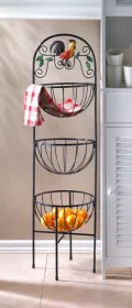 Rooster 3-Tier Kitchen Basket - Organize Your Kitchen in Style