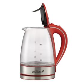 1.7L Glass Elec Kttl Red