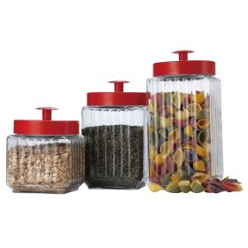 3Pc Gls Cnstr Set W/Lids